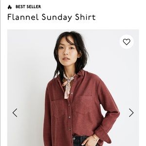 Heather grey Madewell Flannel Sunday Shirt sz M